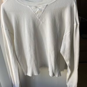 Brandy Melville RARE White Waffle Crew neck